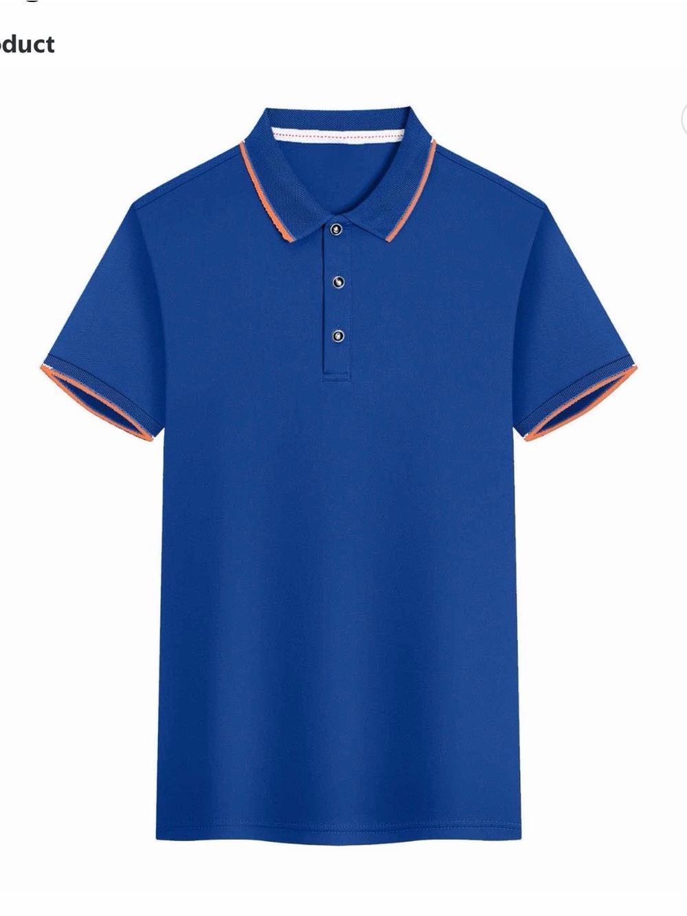 Classic Royal Blue Polo Shirt with Contrast Trim